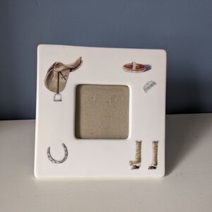 Equestrian Themed White Picture Frame